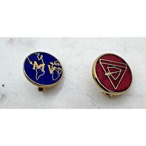 Vintage SDA Pathfinder Pin Seventh-Day Adventist Youth Ministry Red Rare Blue